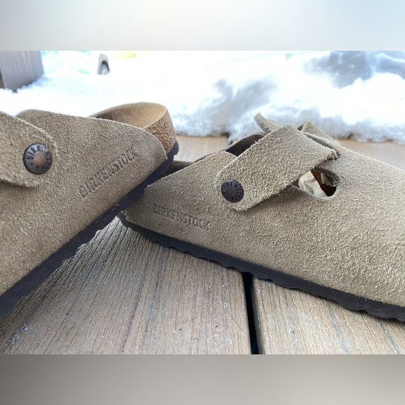 Birkenstock Boston Taupe Suede Clogs Size 41 Narrow - Picture 8 of 10